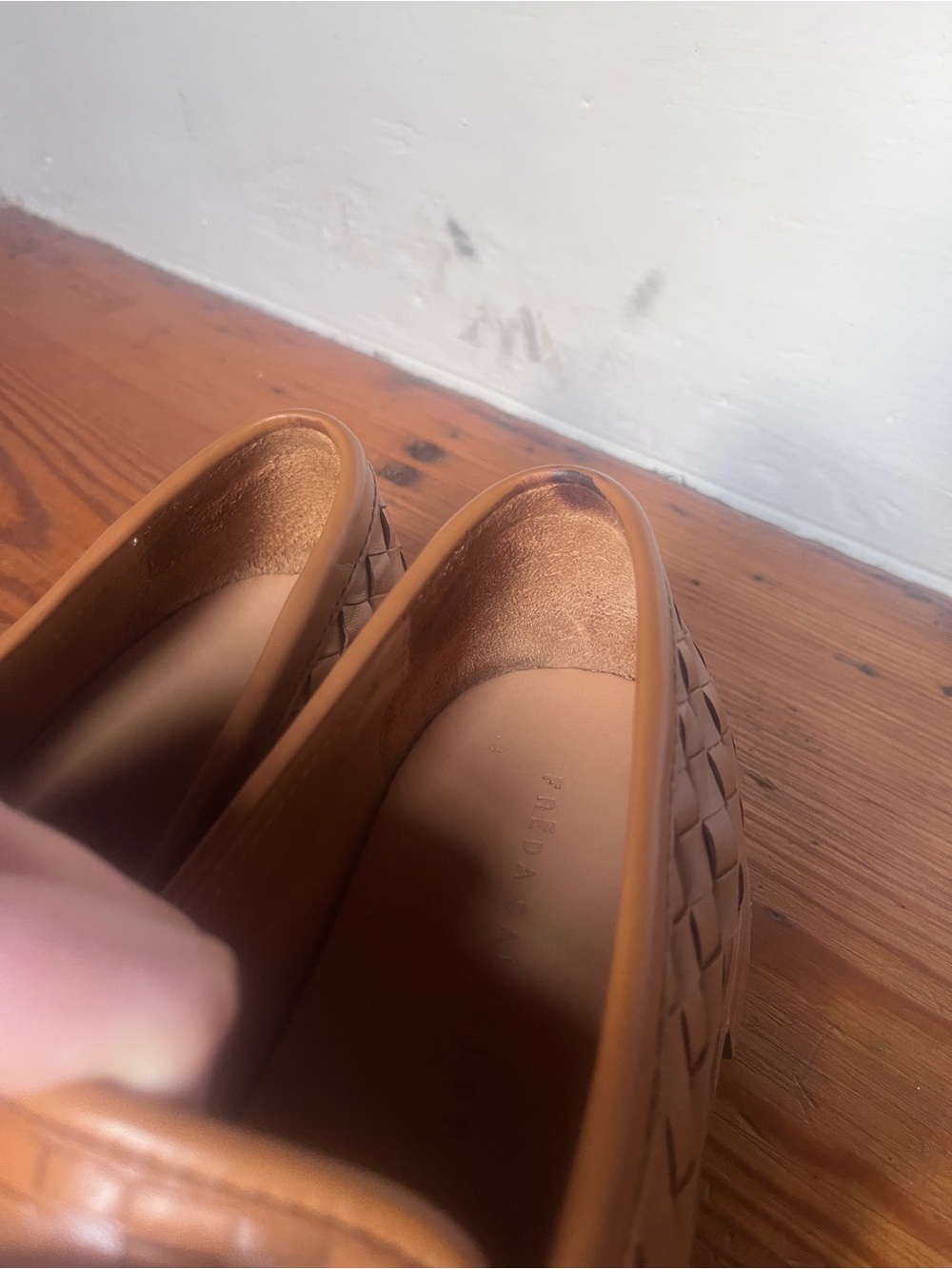 Freda Salvador Elba Woven Leather Penny Loafers - Picture 3 of 4